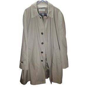 London Fog Men's Trench Coat Size XL Tan Full-Length Button Front Classic Style